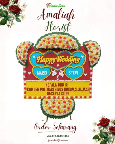 Karangan Papan Bunga Pernikahan di Sango